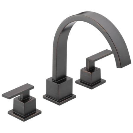 Delta 3-hole 8-16" installation Hole Deck-Mount without Diverter Tub Filler Faucet, Venetian Bronze T2753-RB